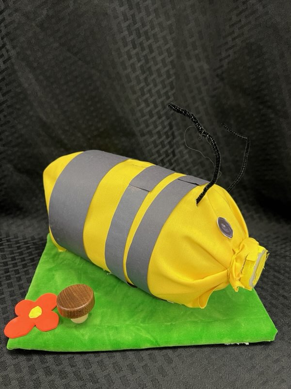 Yellow bumble bee piggy bank